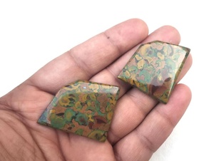 Hermosas 2 piezas de buena calidad, forma elegante suave, piedras preciosas sueltas, fruta Natural, cabujones de jaspe, venta al por mayor - Product Image 2