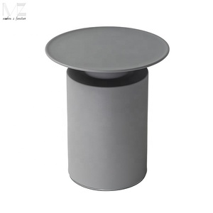 Vintage Industrial Small Aluminium <strong>Round</strong> Chair <strong>Side</strong> End Service <strong>Table</strong> Matte <strong>Black</strong> Coffee <strong>Side</strong> <strong>Table</strong> for Living Room - Product Image 6