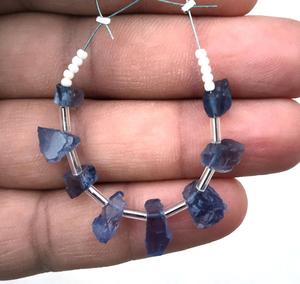 Iolite-GEMA Natural azul de alta calidad, forma irregular, parte superior rugosa, hecha a mano - Product Image 3