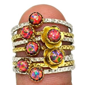 Anillos de diseñador de Plata de Ley 925 sólida hechos a mano, piedras preciosas de ópalo de fuego Natural, joyería fina semipreciosa para aniversario de boda - Product Image 1