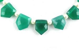 Natural Green Onyx Faceted Pentagon Shape Gemstone Briolette Beads <b>Top</b> Quality Making DIY Necklace Wholesale - Product Image 2