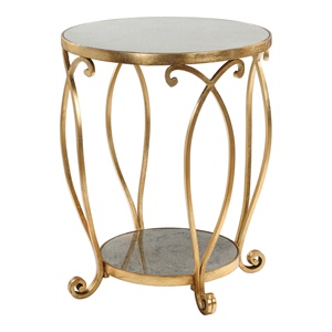 Contemporary Double Marble Coffee <b>Table</b> Metal and Wood Material for <b>Kitchen</b> Home Office Living Room Bedroom Dining - Product Image 1