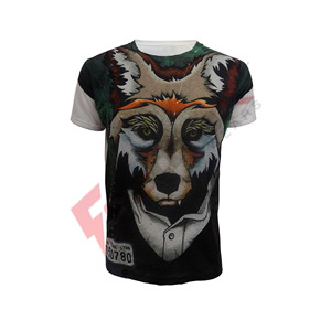 Promotion 100% Polyester Fitness Tee T-Shirts Toute l'impression par Sublimation Tissu Jersey Respirant Plus Size Design Prix Pas Cher - Product Image 2