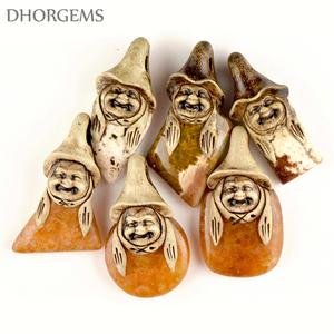 Crystal Laughing Buddha Pendant Natural <b>Polymer</b> Clay Stone Pendant Semi Precious Gemstone Wholesale Pendant Stone - Product Image 1