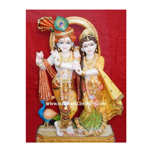 Statue krshna en marbre noir, Statue de couleur en marbre pur - Product Image 1