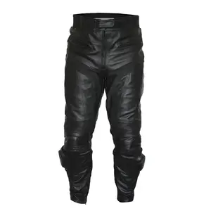 Siyah deri motosiklet pantolon uygun fiyat yarış motosiklet Biker deri pantolon erkekler