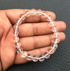 Smooth Round Beads Natural Clear Quartz Gemstone Handmade Stretch <b>Bracelet</b> <b>Adjustable</b> Wholesale Top Quality - Product Image 3
