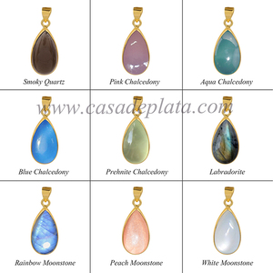 Forma elegante rubí piedra preciosa chapada en oro 925 joyería de plata esterlina corte pera pendiente de moda mayorista por CASA DE PLATA - Product Image 3