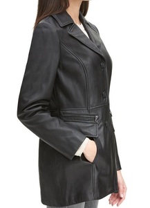 Chaqueta de moto de cuero de piel de oveja de otoño para mujer con estilo, Tops con cremallera de talla grande, ropa de abrigo de moda para mujer, venta al por mayor - Product Image 4