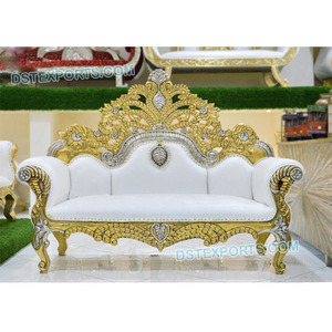 Maharaja mariage trône Chaise moderne mariage or diamant canapé classique luxe mariage blanc canapé DST exportations usine vente Royaume-Uni - Product Image 1