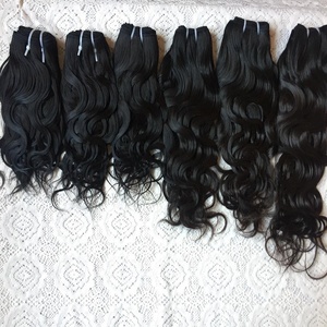 Cabello natural 100% cabello humano indio cabello humano ondulado indio Virgen sin procesar - Product Image 1
