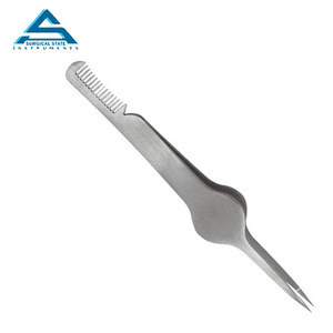 Vente en gros de pinces à sourcils personnalisées obliques pointues avec peigne arrière Fabrication de pinces à sourcils - Product Image 3