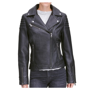 Chaqueta de cuero negra para motocicleta, abrigo de otoño con cremallera para mujer, nuevas camisetas de talla grande, prendas de vestir exteriores para mujer, moda al por mayor - Product Image 1