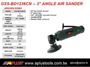 Lijadora Neumática APLUS GSS-BD1236CN, Base de 3 Pulgadas, 14,000 RPM, 0.5HP, Carcasa Compuesta, Escape Trasero, OEM - Product Image 3