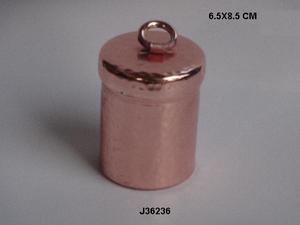 Candle Container Accessory <b>Christmas</b> Home <b>Decoration</b> Metal Candle Vessel in Aluminium with Copper and Hammer Finish - Product Image 4