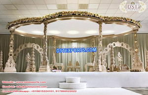 Srilankan Wedding Open Style Mandap/Stage Indian Wedding Peacock Pillars Mandap Srilankan Wedding <b>Butterfly</b> Design Mandap USA - Product Image 6