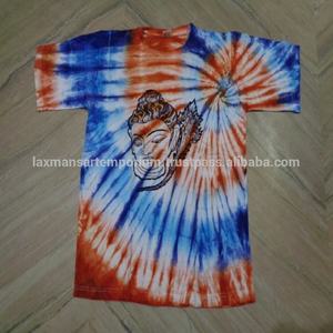 Camisetas estampadas de algodón Tie Dye multicolor para hombre para el verano, proveedor mayorista de India Gods Designs, Camisetas estampadas - Product Image 1