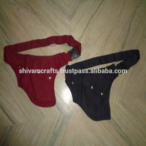 Sac banane en coton traditionnel Sac de taille Designs unis Nouveau style indien pour les voyages et le sport d'Inde - Product Image 1