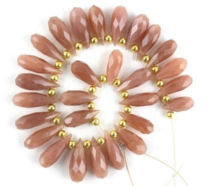 ลูกปัดหินมูนสโตนเหลี่ยมเพชรพลอยรูปหยดน้ำตาแบบเหลี่ยมเพชรพลอยหลวมสำหรับทำเครื่องประดับทำมือคุณภาพสูง - Product Image 5