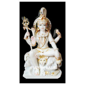 Hermoso mármol blanco Dios Shiva Murti con Ganga - Product Image 1
