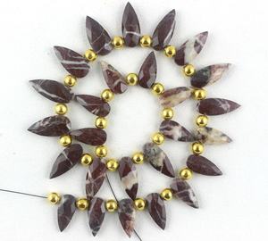 ลูกปัด Briolette รูปร่างลูกแพร์ทำเครื่องประดับแฮนด์เมด,พลอยโมราหินสีน้ำตาลธรรมชาติทำจากพลอยโมรา - Product Image 3