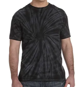Fashion kaus ikat celup katun 100% pria, persediaan grosir kualitas tinggi bahan katun warna sesuai pesanan untuk pria