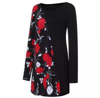 Nouvelle mode été 2022, haut décontracté pour femmes à col rond, imprimé floral, manches longues, 100% coton, 220g, tissé, personnalisable, fabriqué au Bangladesh