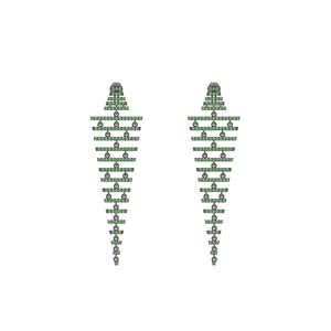 Diopside – boucles d'oreilles de styliste en argent Sterling 925 avec pierres précieuses - Product Image 1