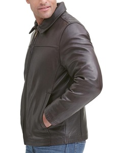 Veste de moto contemporaine de style motard à fond ouvert Veste de mode en cuir véritable confortable et imperméable - Product Image 4