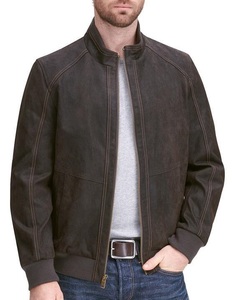 Veste en cuir véritable de style motard pour hommes, confortable, avec fermeture éclair et doublure intérieure pour vêtements de sport d'hiver - Product Image 4