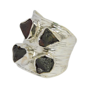 แหวน Vermeil 925เงินสเตอร์ลิงประดับพลอยโกเมนทำด้วยมือเครื่องประดับแฟนซีสำหรับผู้ชายและผู้หญิงสำหรับงานแต่งงาน - Product Image 2