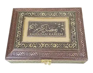 Boîte-cadeau pour RAMADAN KAREEM, jouet en bois design à la main, Antique avec finition en métal, bon marché