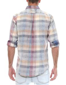 Chemise d'été pour homme en gros, décontractée, rayée, teinte en fil, 100% coton, anti-froissement, respirante, séchage rapide, écologique - Product Image 3