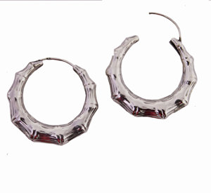 Aros de plata de bambú Excelente calidad Plata de Ley 925 Pendiente colgante hecho a mano Exportador de joyería de diseñador de plata - Product Image 1