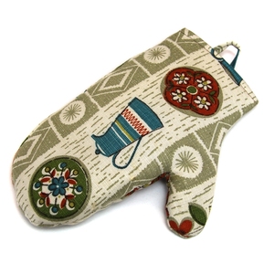 Nouveau gant de four en coton multicolore de conception imprimée attrayante pour l'utilisation de cuisine et de four en Inde - Product Image 1