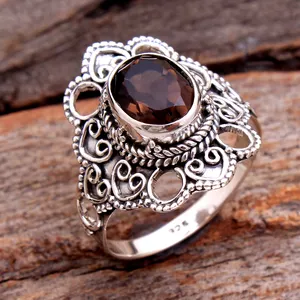 Etnische Stijl Labradoriet Amethist Maansteen Citrien Smokey Quartz Garnet Lolite Robijn Edelsteen 925 Sterling Zilveren Sieraden Ring