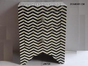 Mesa Auxiliar de Diseño Marroquí Hecha a Mano con Incrustaciones de Hueso, Patrones de Chevron, Mesa de Noche para Sala de Estar, Hotel, Uso General, Muebles para el Hogar - Product Image 5