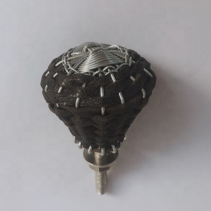 Bouton de tiroir de meubles en jute pur fait à la main boutons de commode en rotin auto-adhésif boutons de tiroir en bois par Lametierartz - Product Image 3