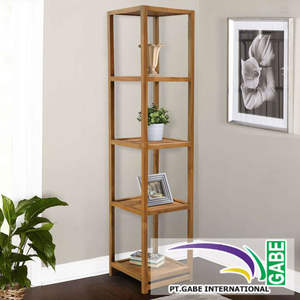 Bibliothèques modernes minimalistes en bois de teck massif Vitrine de couleur naturelle pour la maison Salon Jepara Indonésie Meubles - Product Image 1