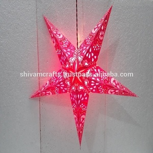 Laxmans Paper <b>Star</b> Lantern <b>Hanging</b> Handicraft Eco-Friendly Reusable 60cm Printed Traditional Multi Pattern Christmas Decoration - Product Image 6