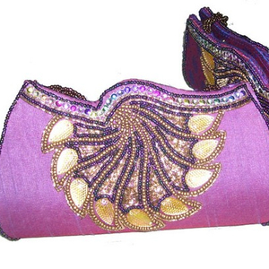 Indian Handmade Embroidery Ethnic Wedding Gift Party Bags Wrist Handbag <b>Small</b> Beaded Sequin Clutch Hand <b>Purse</b> - Product Image 1