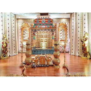 Grand Manavarai Wedding Mandap/Stage Manavarai Style Indian Reception Stage Wedding Srilankan Stage with Manavarai Temple