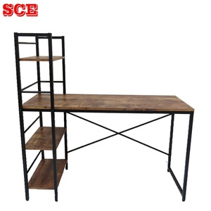 Giá rẻ Walnut kim loại bằng gỗ bàn máy tính với kệ cho các trường học sử dụng - Product Image 2