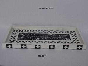 Xương Inlay Khay Thiết Kế Hoa Mẫu Màu Sắc Kích Thước Có Thể Được Tùy Chỉnh Xương Inlay Phục Vụ Khay Ấn Độ Xương Khay - Product Image 3