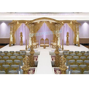 Mandap de mariage en bois tendance, Mandap de mariage moderne en bois, Mandaps indiens en bois sculptés à la main, Décoration d'événements en Australie WASHINGTON - Product Image 1