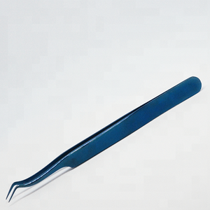 Pince à épiler Plasma Blue Volume en acier inoxydable pince à épiler à isolation 45 degrés avec logo personnalisé - Product Image 5