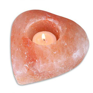Portavelas de Cristal con Forma de Corazón de Sal Iónica del Himalaya - Material Orgánico Hecho a Mano con Impresión Digital para Decoración del Hogar y Bodas - Product Image 3