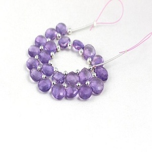 Collar de cuentas de briolette de amatista Rosa Natural, colgante de bebé con forma de corazón facetado de piedras preciosas de alta calidad, venta al por mayor - Product Image 6