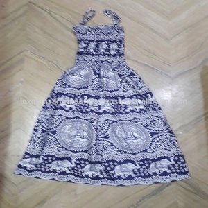 Vestido redondo largo de moda para mujer con estampado de elefante de rayón para verano, moda al por mayor de La India - Product Image 3