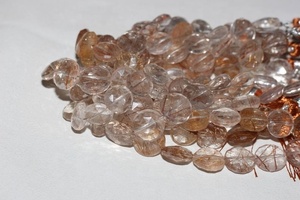 Cuentas de Briolette con forma de moneda de piedras preciosas de rutilo de cobre Natural de grado AAA para la fabricación de joyas, piedra de cuarzo al por mayor para el cabello - Product Image 2